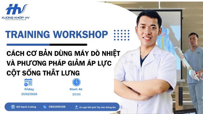 Training: máy dò nhiệt & giảm áp lực cột sống thắt lưng